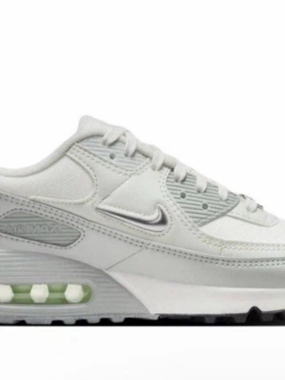Nike Air Max 90 SE Molten Metal Womens Size 10 Sail Metallic Silver FN6948 100